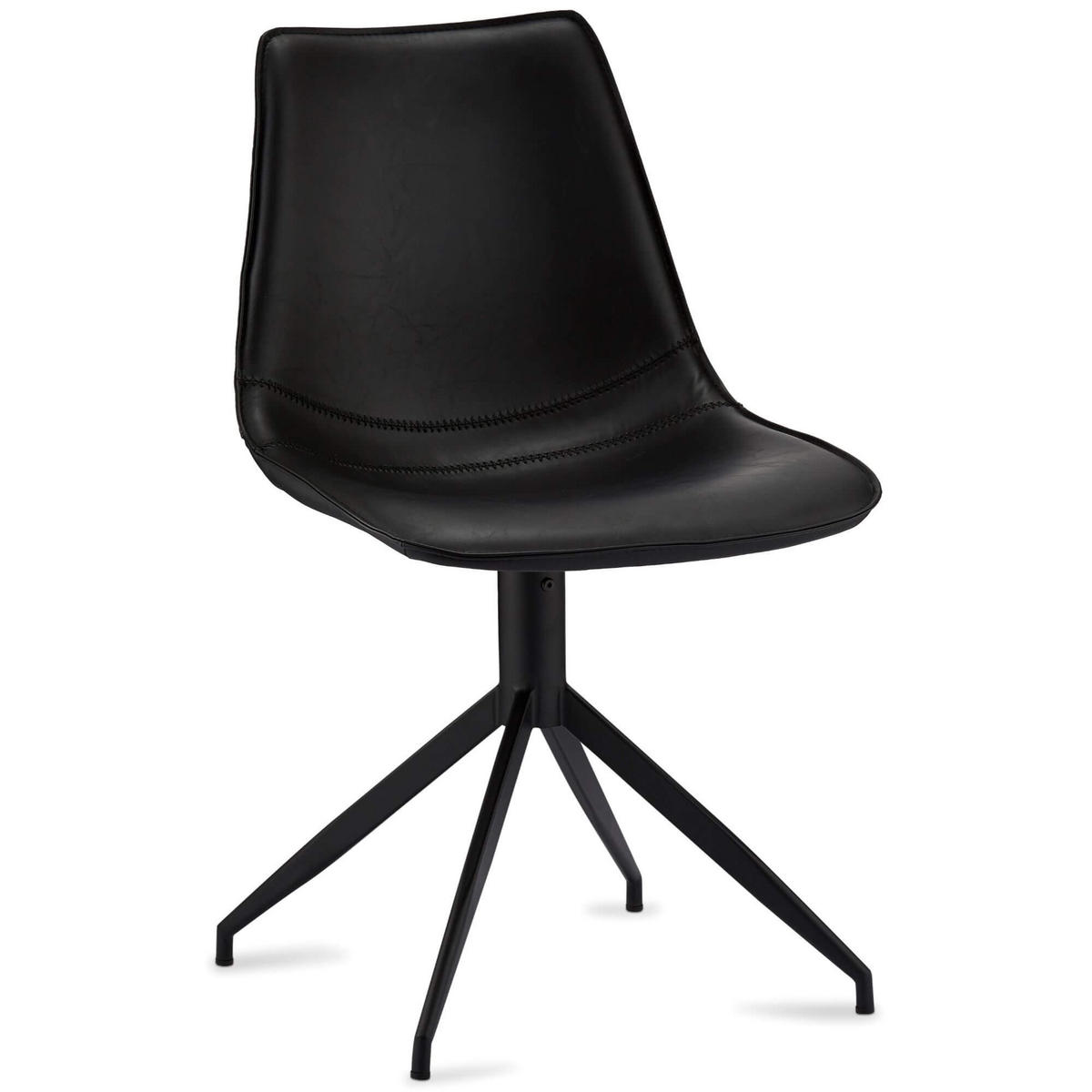 STUHL-SET 2 Stück in Kunstleder - Schwarz, Textil/Metall (48/85/57cm) - Furnhouse
