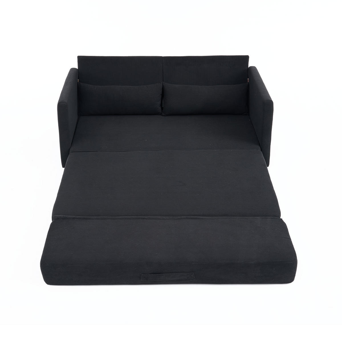 SCHLAFSOFA 2-Sitzer Sofa mit Schlaffunktion,klappbar,Schwarz - Schwarz, Textil (165/82/92cm) - LVHOM
