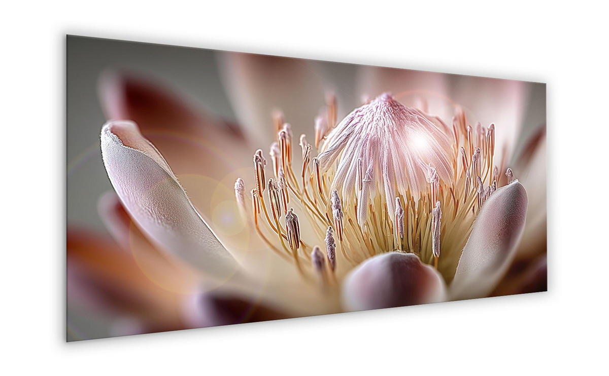 GLASBILD 125x50 cm Blumen rosa - Rosa, Glas (125/50cm) - artissimo