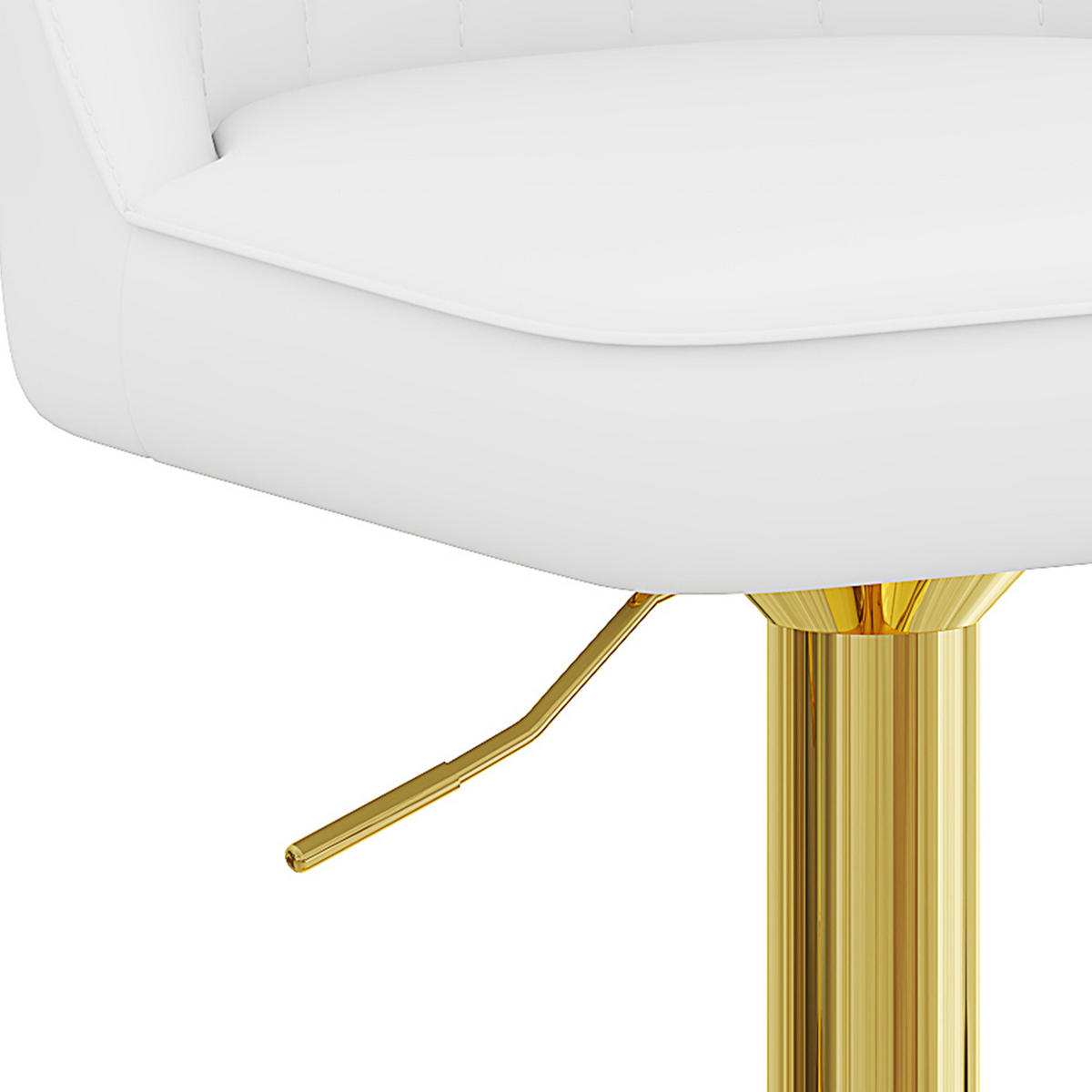 BARHOCKER höhenverstellbar 2er-Set drehbar Weiß-Gold - Goldfarben, Metall (44/117.5/44.1cm) - Meubliv