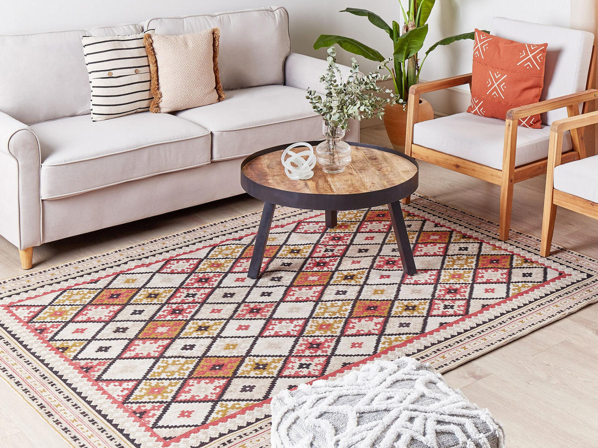 KURZFLOR-TEPPICH Anadag 230/160 cm - Beige, Textil (160/230cm) - Beliani