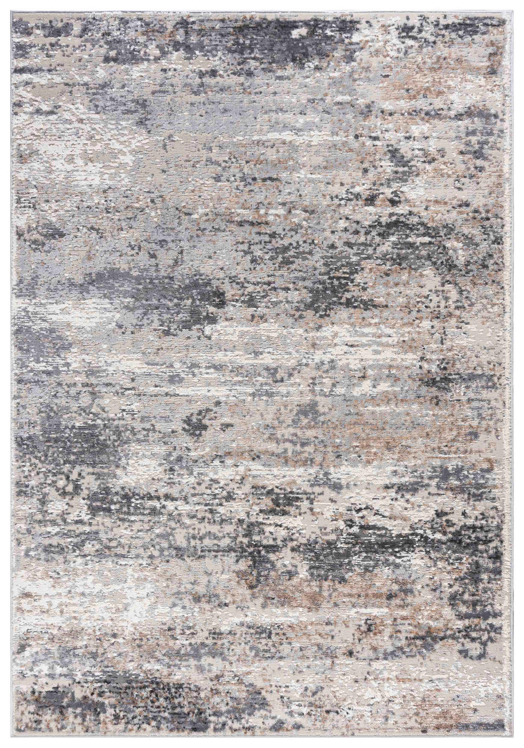 KOBEREC béžový krémový abstraktní - 200 x 300 cm - šedá, textil (200/300cm) - Mazovia