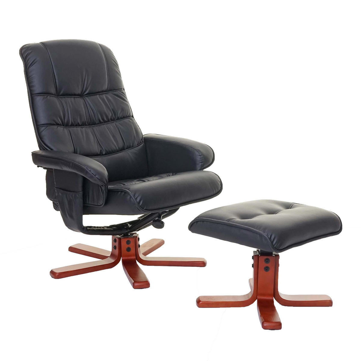 RELAXSESSEL MIT HOCKER Schwarz - Schwarz, Textil (80/103/110cm) - MCW