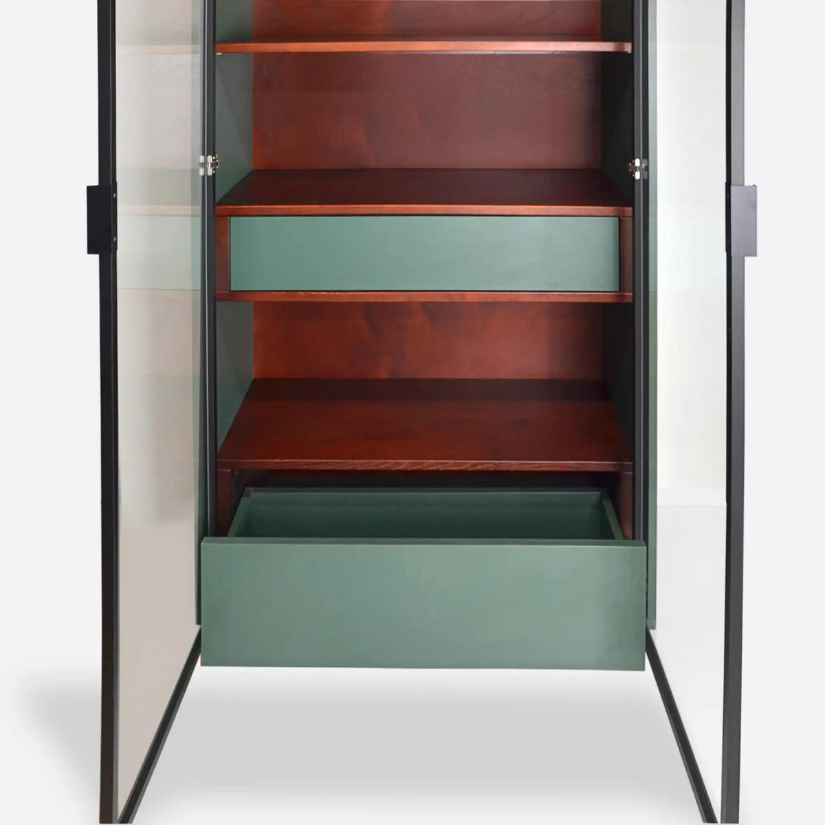 VITRINE aus Eichenholz und laminierten Platte NORD - Eichefarben, Eichenholz/Holz (100/200/45cm) - Rawood Furniture