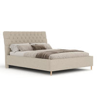 POLSTERBETT Vezzola Beige 120/200 cm im Webstoff - Beige/Naturfarben, Holz/Holzwerkstoff (120/200cm) - Maison de Reve