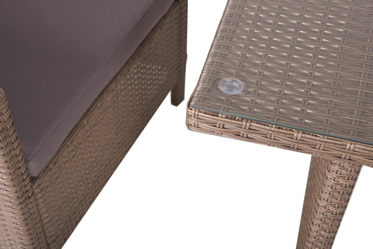 GARTEN-SITZGRUPPE Tove 6-teilig Braun Gartenmöbel-Set - Braun, Kunststoff - DELUKE