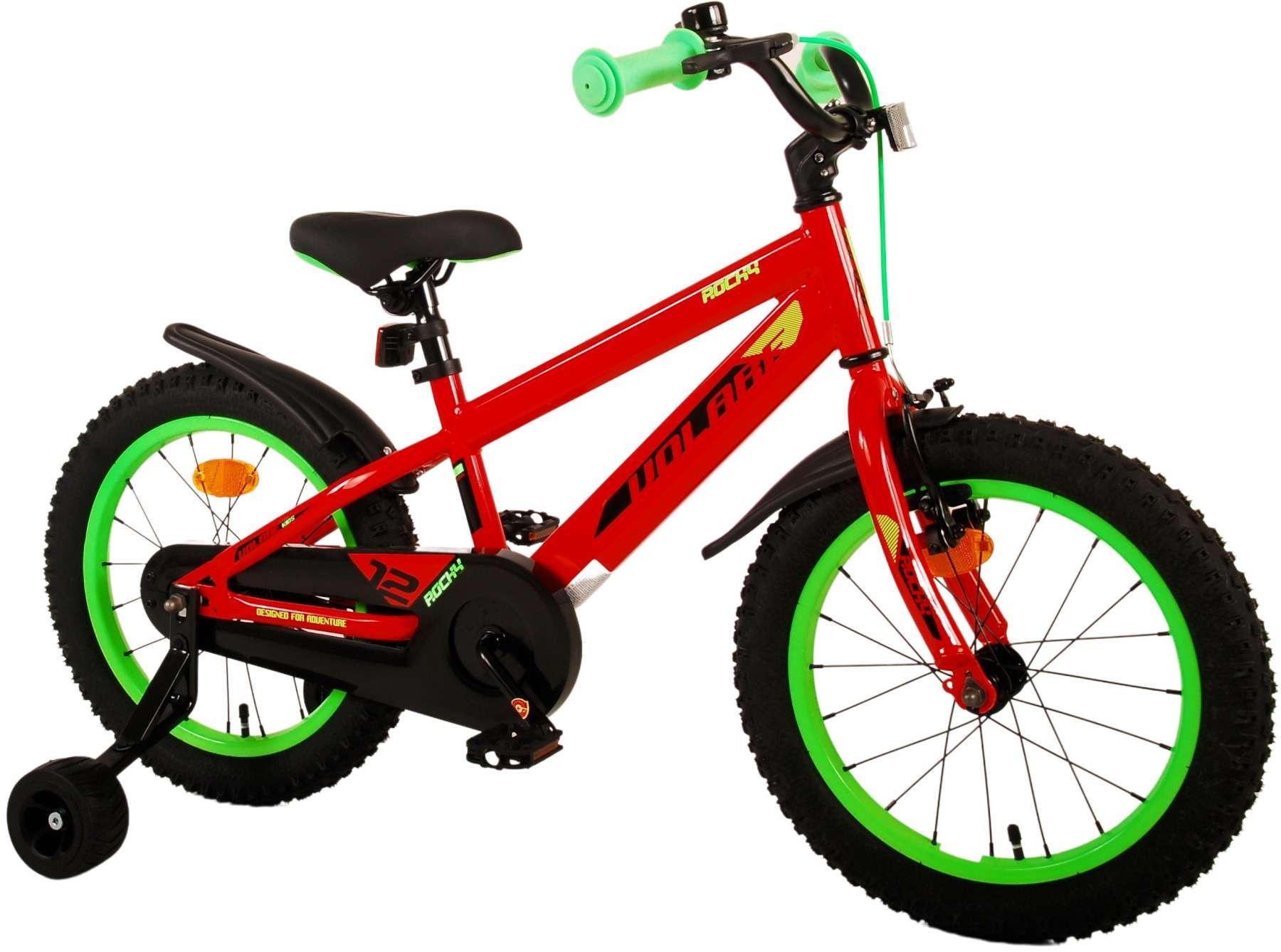 KINDERFAHRRAD Rocky - Jungen - 16 Zoll - Rücktritt + Handbremse - Rot - Rot, Metall (53cm) - TPFSports