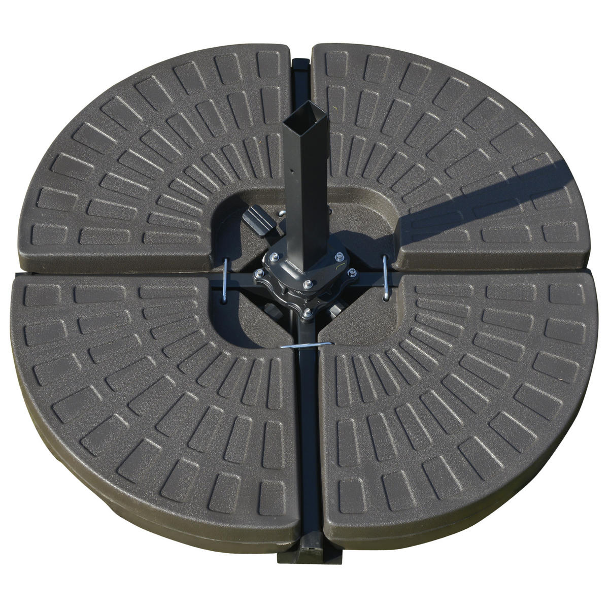 SCHIRMBESCHWERER Braun 4er-Set 100/100/10 cm - Mokka, Kunststoff (100/100cm) - PANGIVO