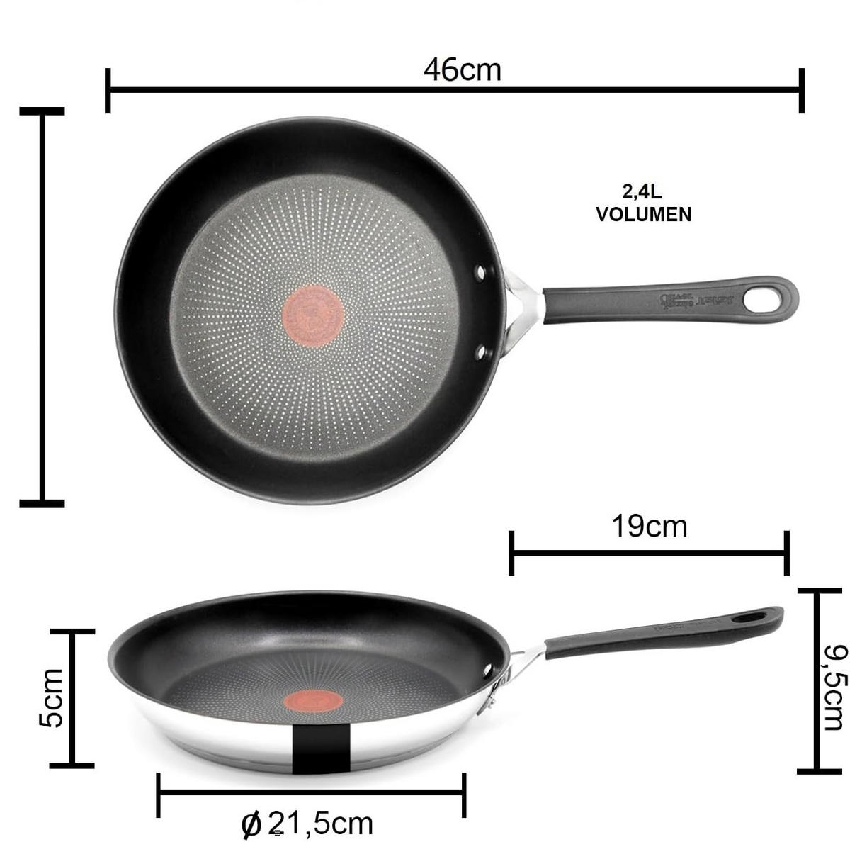 BRATPFANNE E30 Jamie Oliver Silber 26cm - Silberfarben, Keramik/Metall (26cm) - Tefal