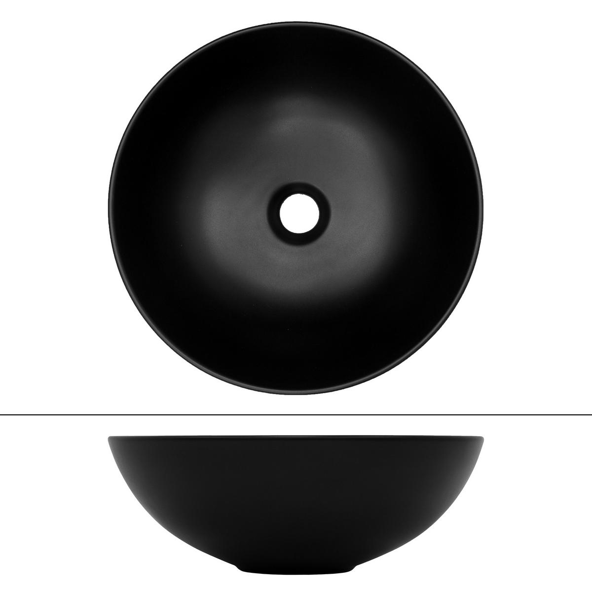 WASCHBECKEN - Schwarz, Keramik (40/14.5/40cm) - ML-DESIGN