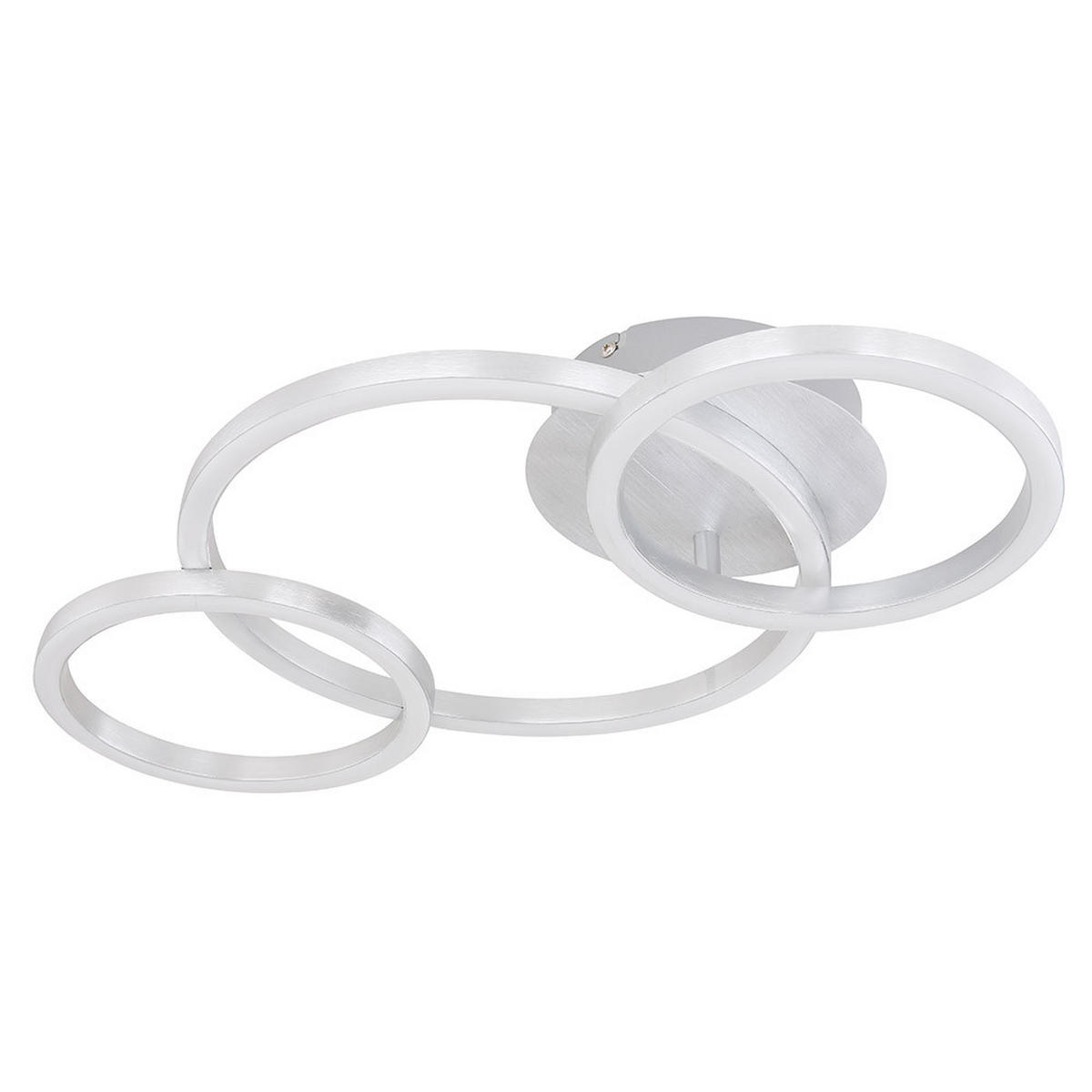 LED DECKENLEUCHTE Ring Design Silber - Silberfarben, Metall (55/30/7cm) - Globo Lighting