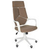 BÜROSTUHL Braun Delight - Braun/Weiß, Textil (64/116/64cm) - Beliani