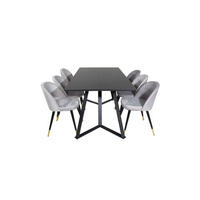 TISCHGRUPPE Hellgrau - Hellgrau, Holzwerkstoff (90/75/180cm) - ebuy24