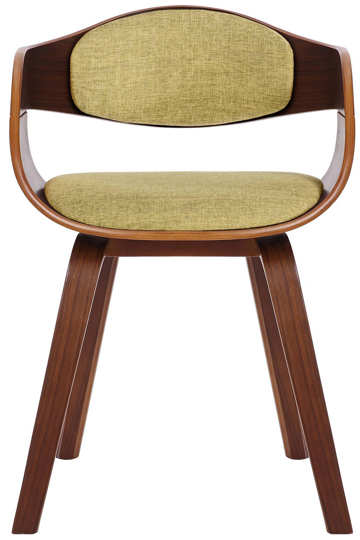 ARMLEHNENSTUHL 2er Set Stoff Walnuss/Hellgrün - Walnussfarben/Hellgrün, Holz/Textil (49/73/46cm) - CLP