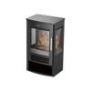 ELEKTROKAMIN Schwarz Bodenmodell mit integrierter Heizung 1800 W - Schwarz, Glas (44/75/35cm) - Purline