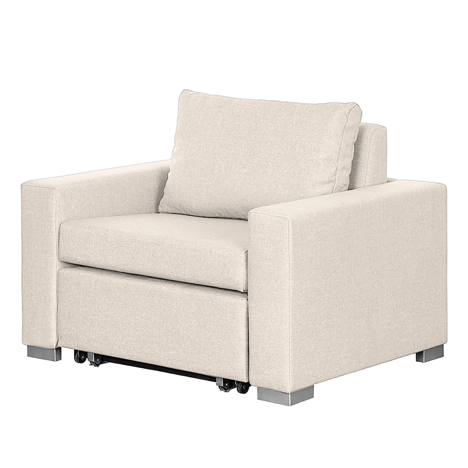 SCHLAFSESSEL - Silberfarben/Creme, Textil (110/90/90cm) - home24