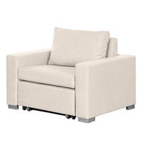 SCHLAFSESSEL - Silberfarben/Creme, Textil (110/90/90cm) - home24