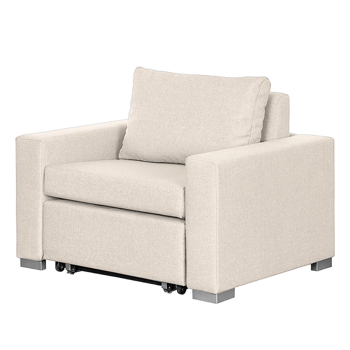 SCHLAFSESSEL - Silberfarben/Creme, Textil (110/90/90cm) - home24