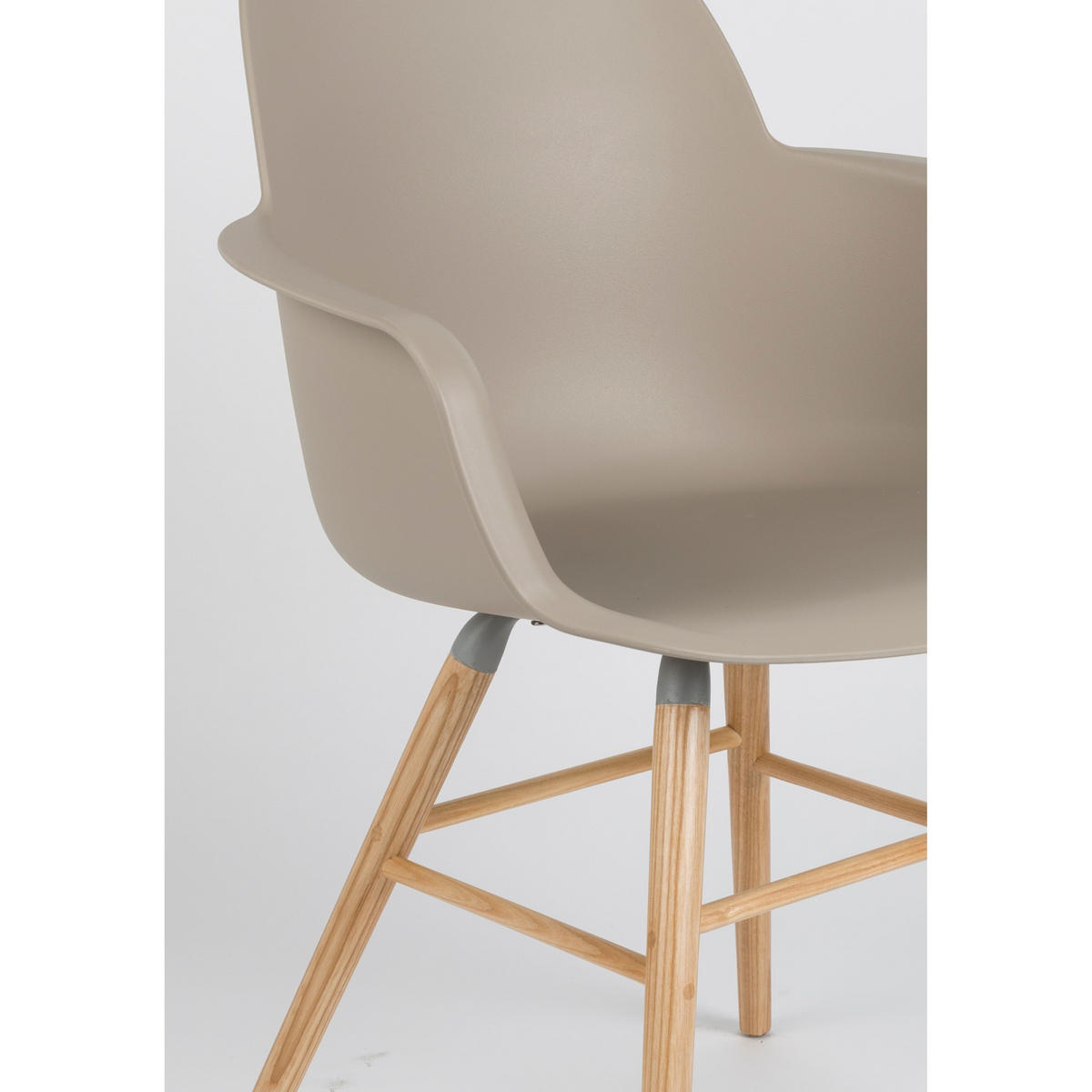 ESSZIMMERSTUHL Albert Kuip Armlehne Taupe - 2 er Set - Taupe/Braun, Kunststoff (59/81.5/55cm) - Zuiver