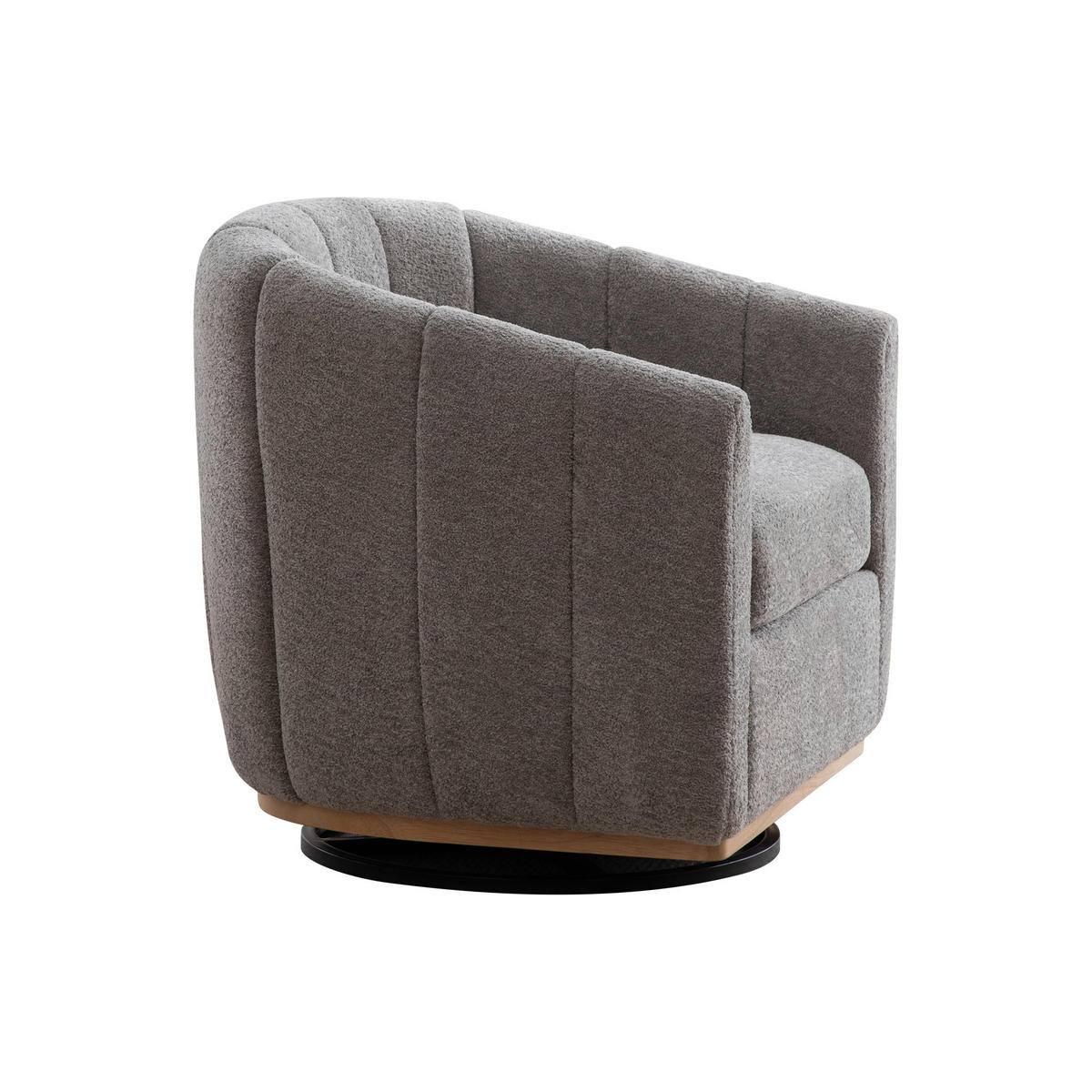 SESSEL 360° drehbar mit Chenille-Bezug, DE-42366, Grau - Grau, Metall (73/75.5/81cm) - ComfortXL