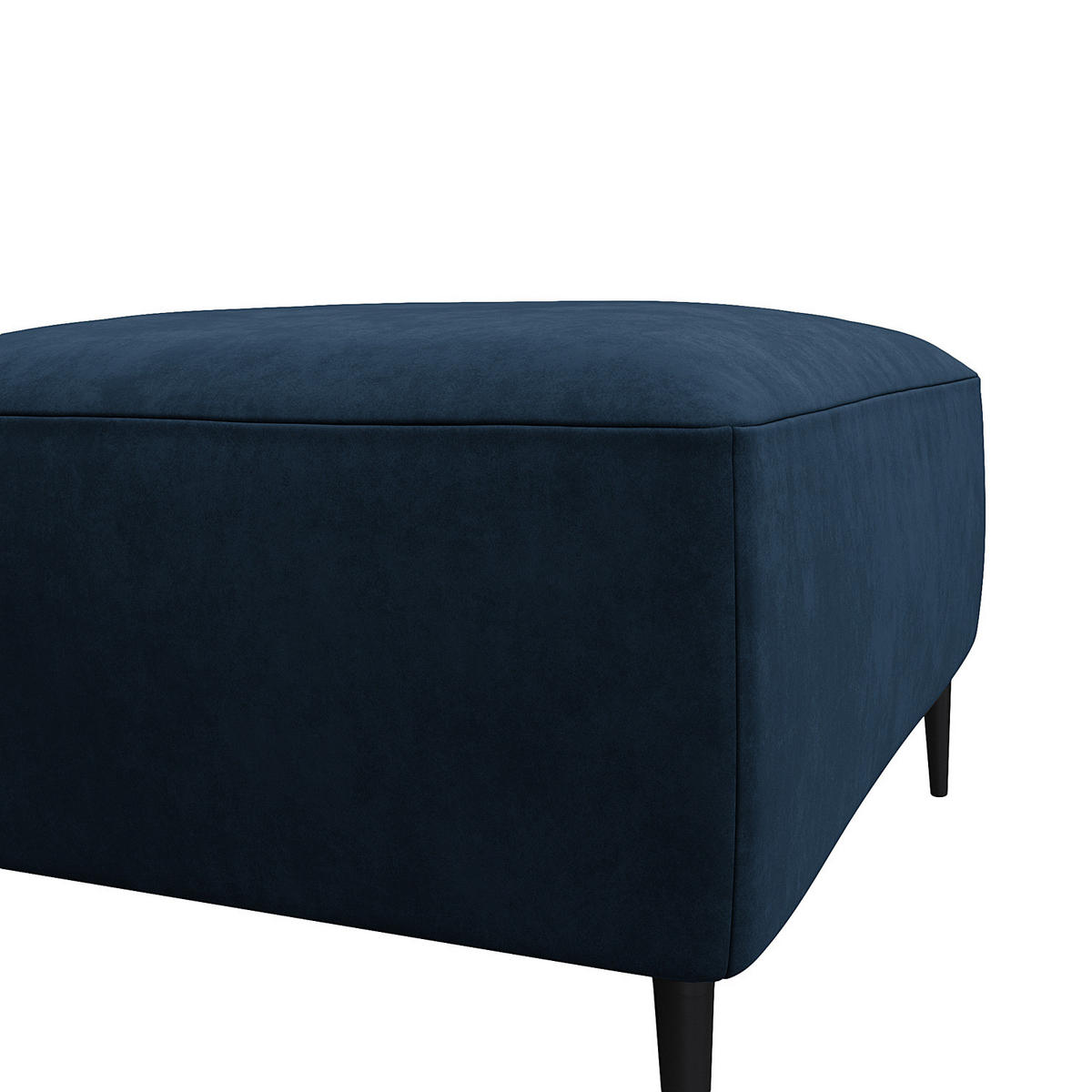 POLSTERHOCKER - Schwarz/Dunkelblau, Textil/Metall (90/45/60cm) - home24