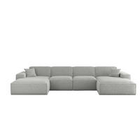 WOHNLANDSCHAFT Celes Premium In Sven - Hellgrau, Holzwerkstoff/Textil (378/73/165cm) - Fun Möbel