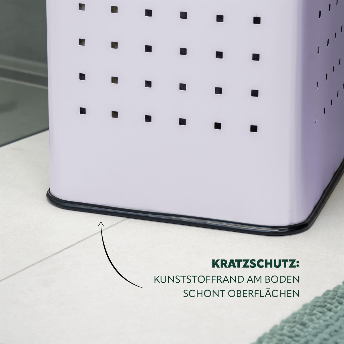 WÄSCHETONNE 50 Liter, lila - Lila, Metall (32/58/32cm) - eluno