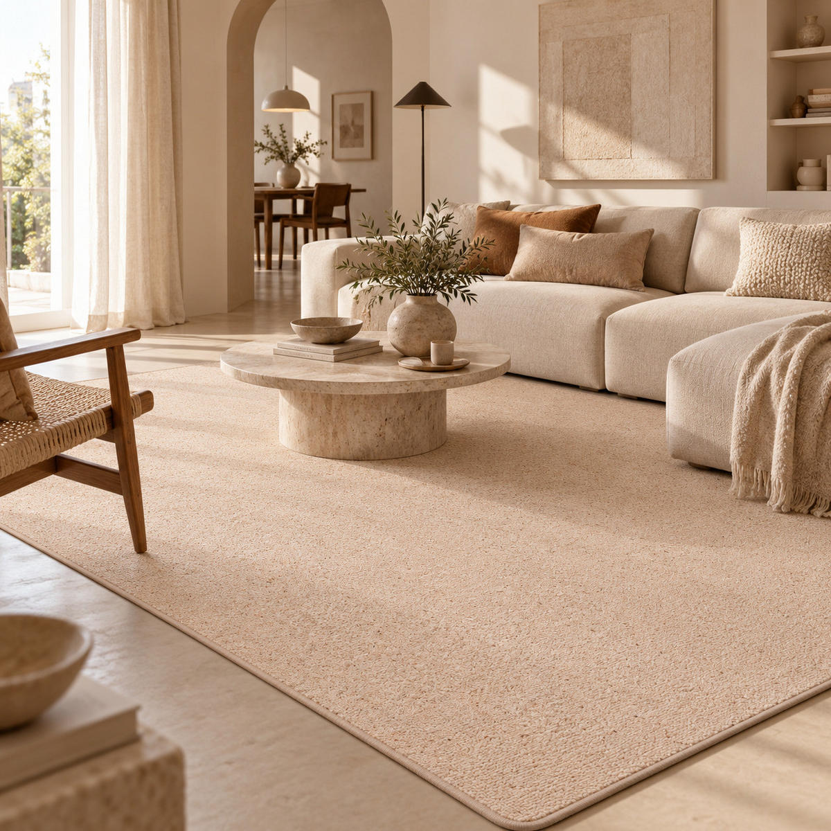 NATUR TEPPICH WOLLE BERBER - Kastanienfarben, Textil (80/200cm) - Snapstyle
