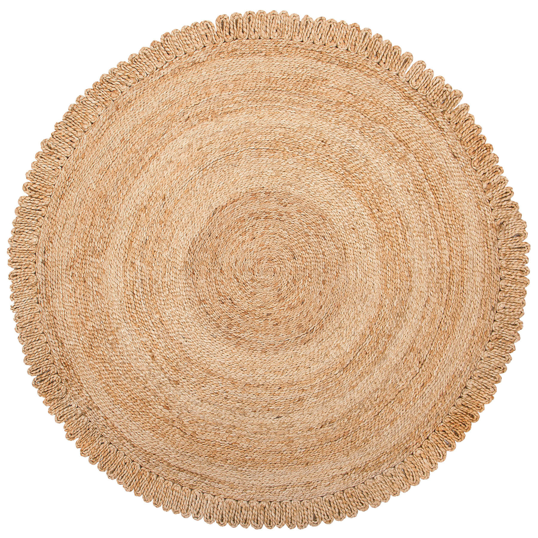 TEPPICH geflochten Erence 140/140 cm - Beige, Naturmaterialien (140/140cm) - Beliani