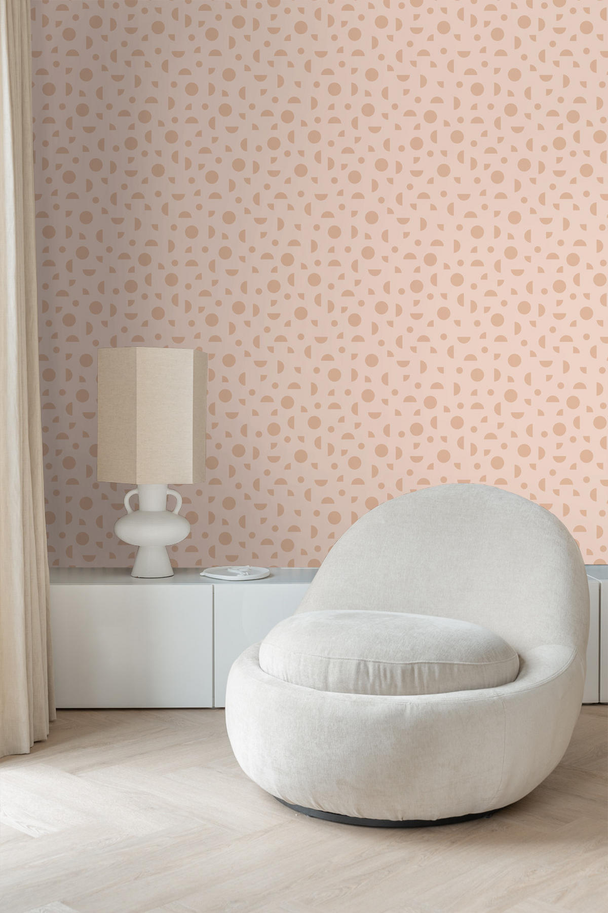 TAPETE grafisches Motiv 50 x 900 cm - Pink, Papier (50/0.1cm) - ESTAhome