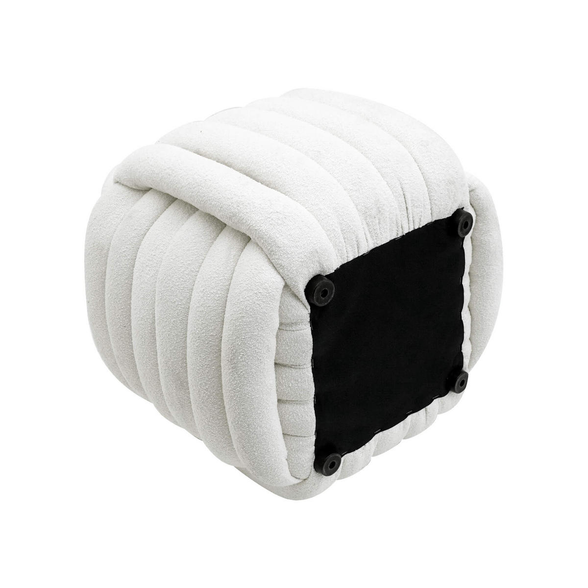 POUF Weiß 50/50/45 cm - Weiß, Textil (50/45/50cm) - Mobili Rebecca