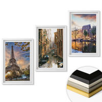WANDBILDER 3er-Set - 40x60 cm Weißer Rahmen - Eiffelturm Venedig Amsterdamer Kanäle - Weiß, Kunststoff (40/60cm) - ArtPrintCave