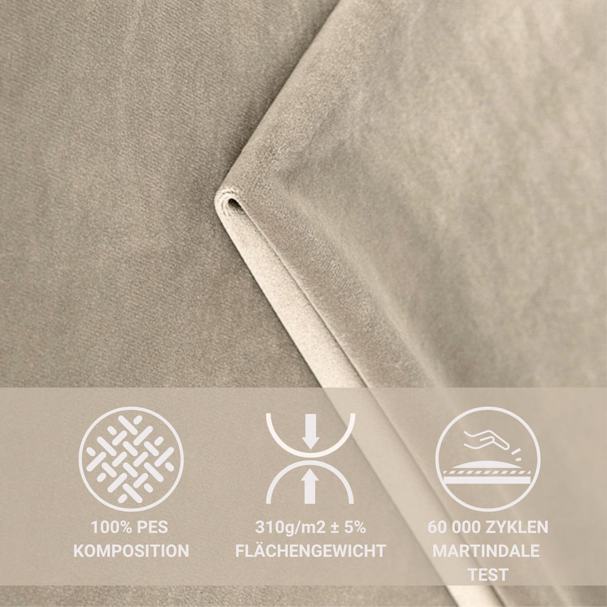 BOXSPRINGBETT Otus Beige 180/200 cm mit Latex-Topper - Beige/Silberfarben, Holz/Holzwerkstoff (180/200cm) - Maison de Reve