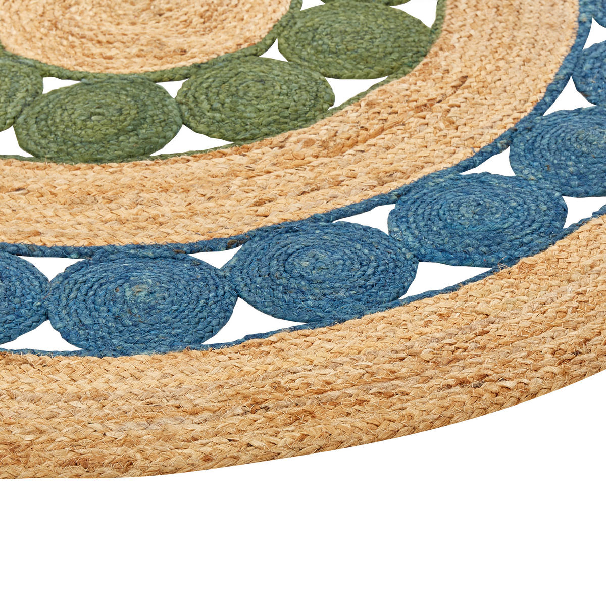 TEPPICH geflochten Hovit 140/140 cm - Naturfarben, Naturmaterialen (140/140cm) - Beliani