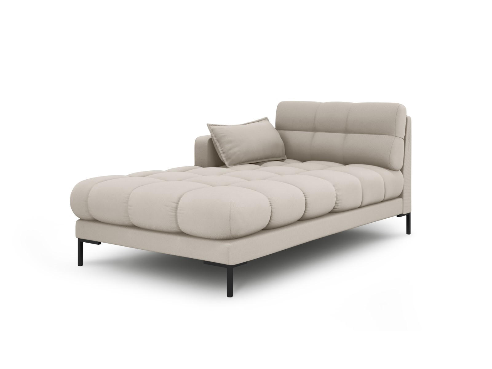 CHAISELONGUE links Mamaia aus strukturiertem Stoff beige - Beige, Textil (102/75/185cm) - Micadoni