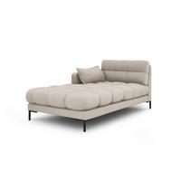 CHAISELONGUE links Mamaia aus strukturiertem Stoff beige - Beige, Textil (102/75/185cm) - Micadoni