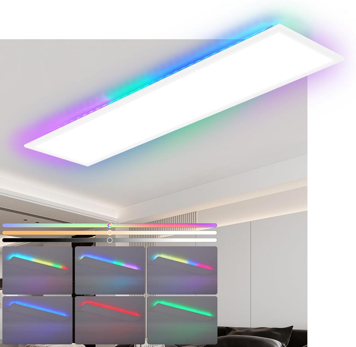 LED-DECKENLEUCHTE Zavren 100/25/5 cm - Weiß, Metall (25/100/5cm) - ZMH