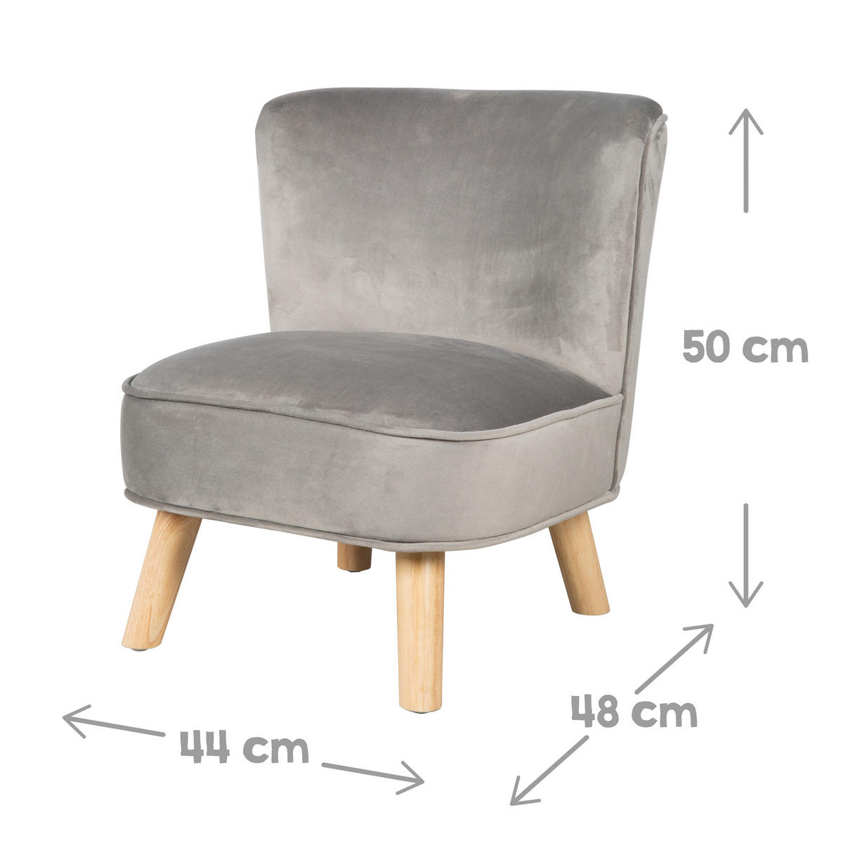 KINDERSESSEL klein 3-tlg. silbergrau - Grau, Holzwerkstoff/Textil (70/50/48cm) - Roba