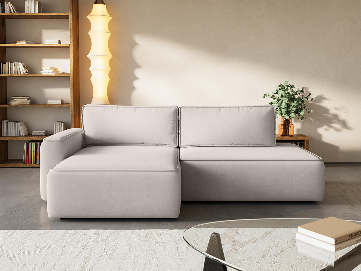 ECKSOFA Sarro mit Schlaffunktion, Weiß - Weiß, Textil (165/260cm) - Fedve