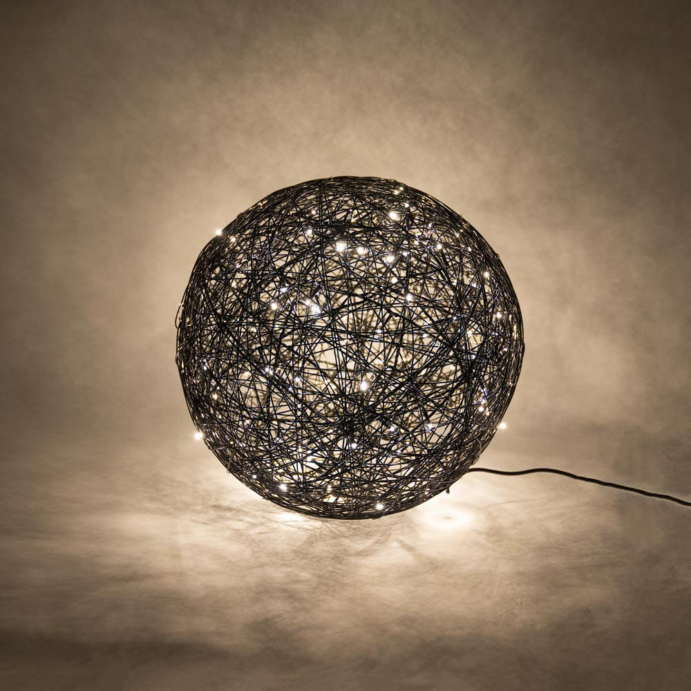 LED-AUSSENKUGEL Mesh Schwarz Ø 50cm - Schwarz, Metall (50/50/50cm) - s.luce