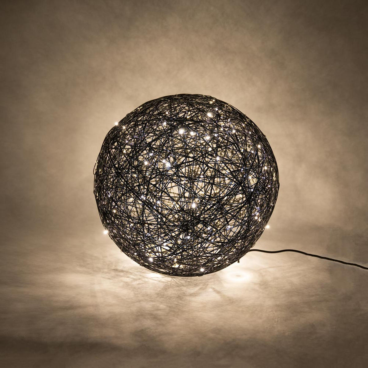 LED-AUSSENKUGEL Mesh Schwarz Ø 30cm - Schwarz, Metall (30/30/30cm) - s.luce