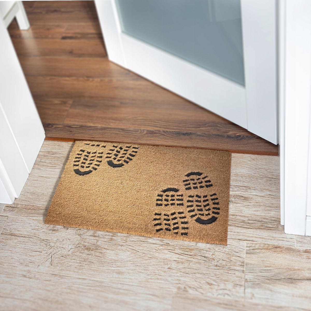 FUSSMATTE „Shoeprint“ 60 x 40 cm, braun - Braun, Kunststoff (60/40cm) - KADAX