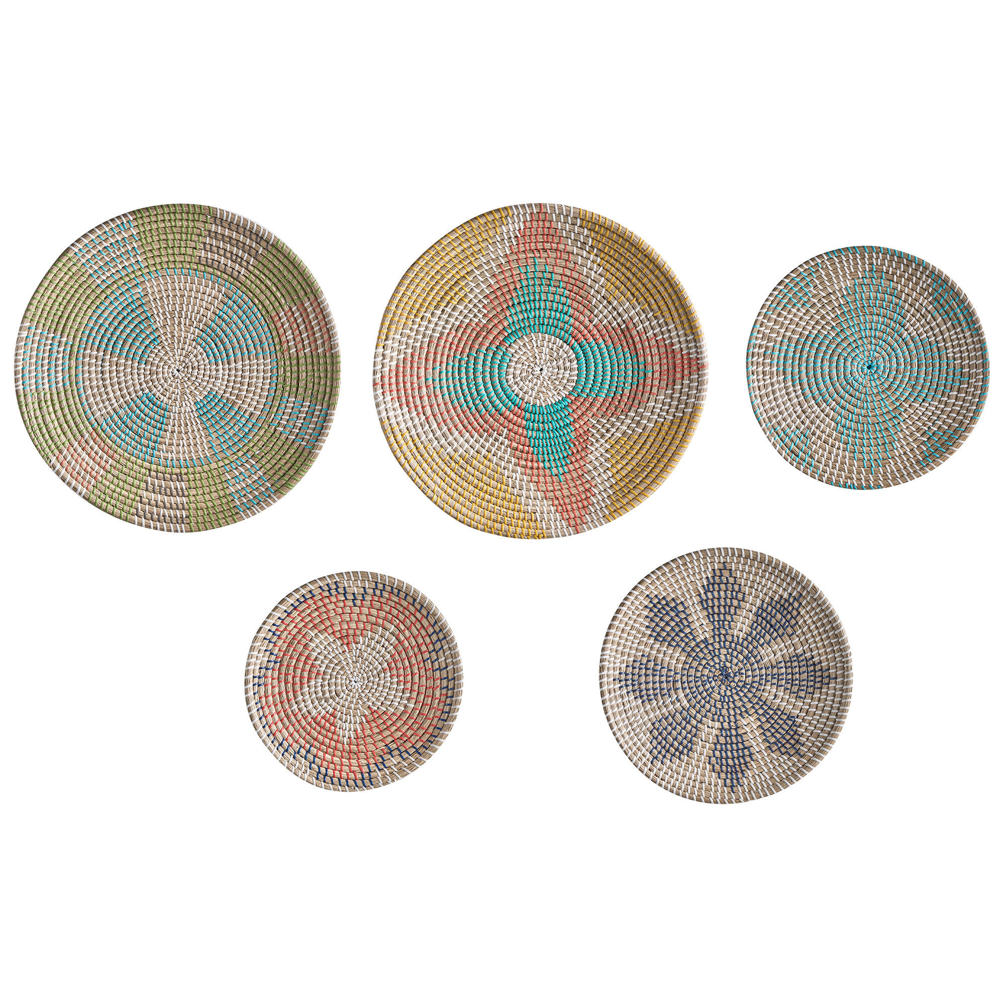 WANDDEKORATION Seegras bunt Sonla - Multicolor, Naturmaterialen (45/45/7cm) - Beliani