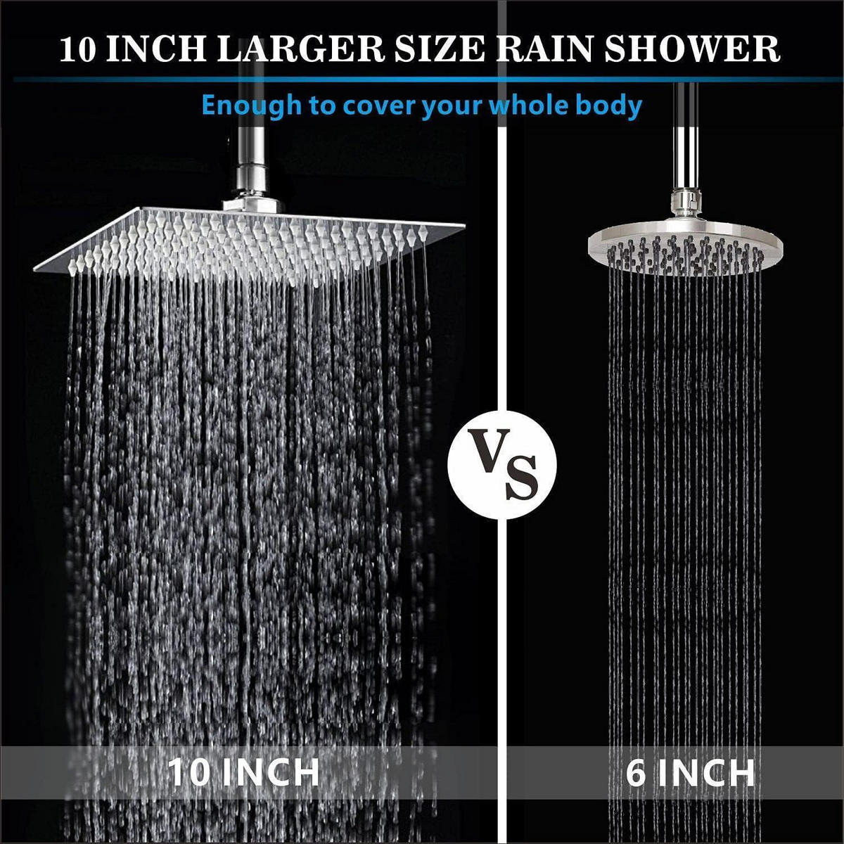 REGENBRAUSE 25 cm Quadratisch Chrom - Silberfarben, Metall (25/12.7/25cm)