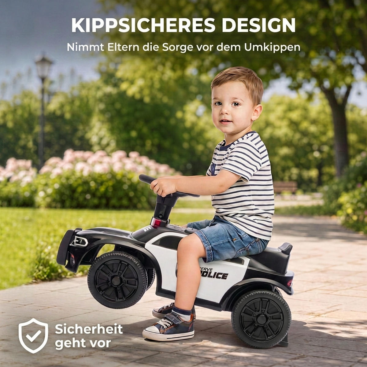 KINDER-RUTSCHAUTO Kunststoff Schwarz - Schwarz, Kunststoff (65/29.5/36cm) - AIYAPLAY