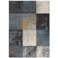 WEBTEPPICH Blau Adra 133/190 cm - Blau/Grau, Naturmaterialien/Textil (133/190cm) - Atticgo