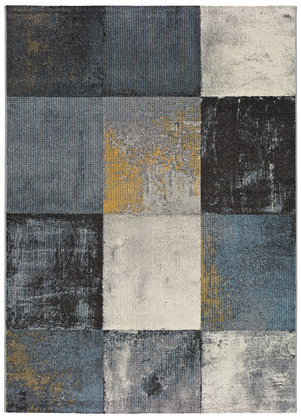 WEBTEPPICH Blau Adra 133/190 cm - Blau/Grau, Naturmaterialien/Textil (133/190cm) - Atticgo
