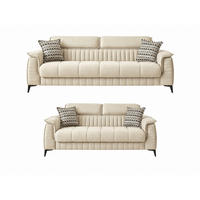 SITZGARNITUR Regina, Beige Stellvariante 3+2 - Beige, Holzwerkstoff/Kunststoff (243/85/95cm)