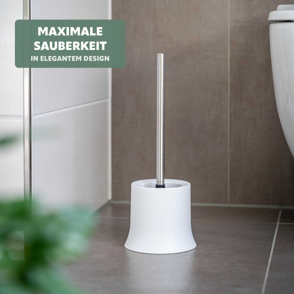 WC-BÜRSTENHALTER, weiß, Kunststoff - Weiß, Kunststoff (13.7/37.5/13.7cm) - bremermann