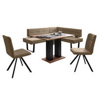 ECKBANKGRUPPE Modern Doralyn 2 für 7 Personen Microfaser Schwarz/Braun - Schwarz/Braun, Kunststoff (195/85/155cm) - 58aufmkessel